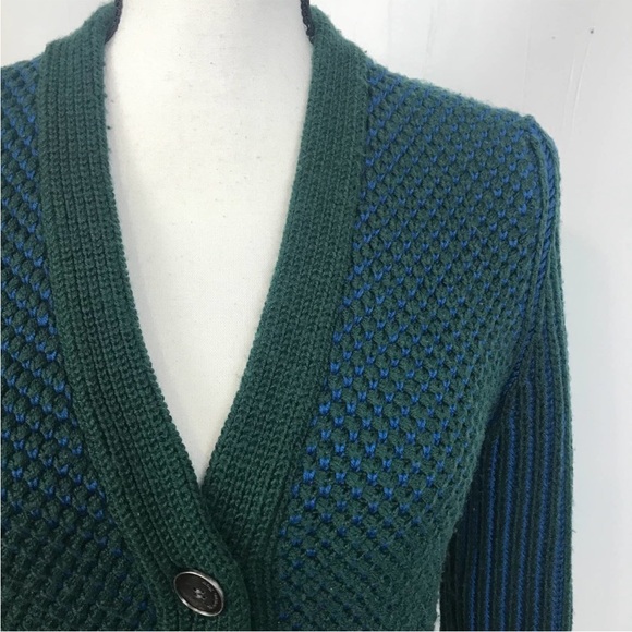 RACHEL ROY Green Blue Chunky Peplum Back Cardigan - Picture 10 of 13